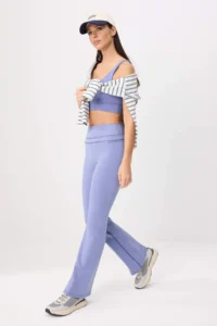 TRENDYOLMİLLA BLUE Flare/flared leg Brushed Soft Material Knitting Sports Leggings - Image 2
