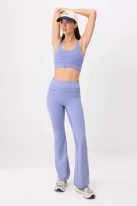 TRENDYOLMİLLA BLUE Flare/flared leg Brushed Soft Material Knitting Sports Leggings - Image 3