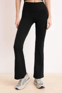 TRENDYOLMİLLA Black Brushed Soft Material Flare/flared leg Knitting Sports Leggings - Image 4