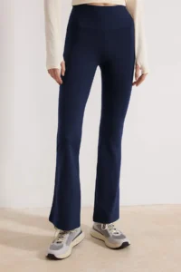 TRENDYOLMİLLA NAVY BLUE Brushed Soft Material Flare/flared leg Knitting Sports Leggings - Image 3