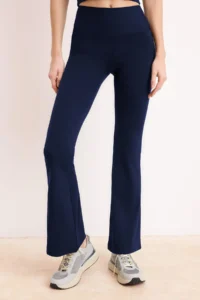 TRENDYOLMİLLA NAVY BLUE Brushed Soft Material Flare/flared leg Knitting Sports Leggings - Image 4
