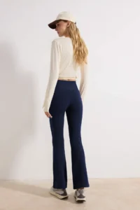 TRENDYOLMİLLA NAVY BLUE Brushed Soft Material Flare/flared leg Knitting Sports Leggings - Image 8