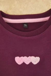 TRENDYOLMİLLA KIDS Lilac Cotton Kalpli Oversized Girls' Knitting Bottom - Top Set - Image 5