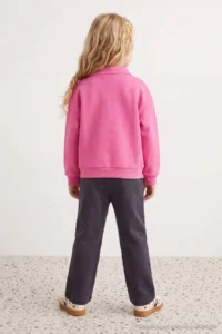 TRENDYOLMİLLA KIDS Anthracite Slogan Knitting Bottom - Top Set - Image 3