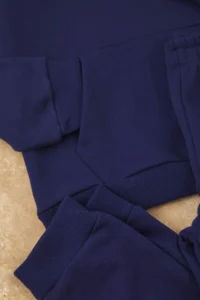 TRENDYOLMİLLA KIDS NAVY BLUE Hooded Knitting Boys' Sweatshirt and Tracksuit Thick Bottom - Top Set - Image 3