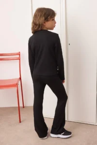 TRENDYOLMİLLA KIDS Black Plain/Basic Flexible Crew Neck Regular Knitting Girls' Tights Bottom - Top Set - Image 5