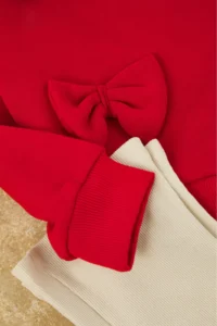 TRENDYOLMİLLA KIDS Red Cotton Plain Crew Neck OversizeGirl Kids Knitting Bottom - Top - Image 3