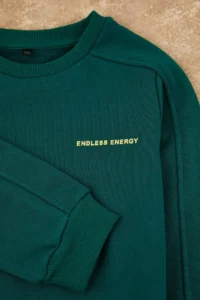 TRENDYOLMİLLA KIDS Emerald Green Girls'/Boys' Knitting Thick Sweatshirt and Tracksuit Bottom - Top Set - Image 4