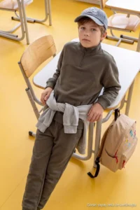 TRENDYOLMİLLA KIDS Khaki Plain Knitting Bottom - Top Set - Image 2