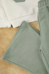 TRENDYOLMİLLA KIDS MINT Cotton Printed Oversized Girls' Knitting Bottom - Top Set - Image 3