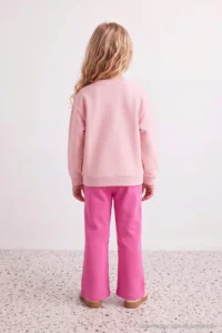 TRENDYOLMİLLA KIDS Powder PINK Slogan Knitting Bottom - Top Set - Image 4