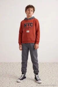 TRENDYOLMİLLA KIDS Anthracite Printed Knitting Bottom - Top Set