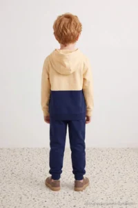 TRENDYOLMİLLA KIDS Beige Color Bloklu Knitting Bottom - Top Set - Image 2