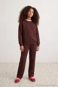 TRENDYOLMİLLA KIDS Brown Plain Knitting Bottom - Top Set - Image 4
