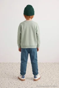TRENDYOLMİLLA KIDS MINT animals Knitting Bottom - Top Set - Image 2