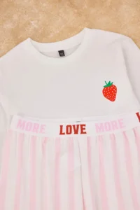 TRENDYOLMİLLA KIDS PINK Girls' Printed Knitting Bottom-Top Pajama Set - Image 2