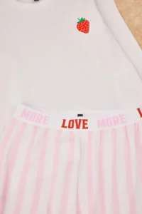 TRENDYOLMİLLA KIDS PINK Girls' Printed Knitting Bottom-Top Pajama Set - Image 4