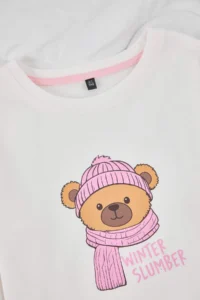 TRENDYOLMİLLA KIDS Burgundy-PINK 4 Sets Girls' Plaid/Checkered Soft textured Knitting Bottom-Top Pajama Set - Image 5