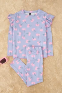 TRENDYOLMİLLA KIDS Lilac Printed 4 Sets Knitting Regular Girls' Bottom-Top Pajama Set - Image 4