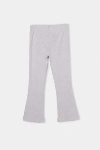 TRENDYOLMİLLA KIDS Gray Girls' Cotton Basic Soft Touch Knitting Bottom - Top Set - Image 9