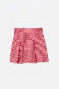 TRENDYOLMİLLA KIDS Red 100%Cotton Girls' Frilly Thin&Seasonal Weaving Shirt-Skirt Top and Bottom Set - Image 8