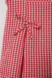 TRENDYOLMİLLA KIDS Red 100%Cotton Girls' Frilly Thin&Seasonal Weaving Shirt-Skirt Top and Bottom Set - Image 9