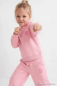 TRENDYOLMİLLA KIDS PINK Plain Knitting Bottom - Top Set