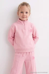 TRENDYOLMİLLA KIDS PINK Plain Knitting Bottom - Top Set - Image 3