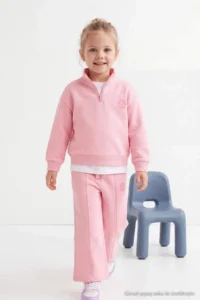 TRENDYOLMİLLA KIDS PINK Plain Knitting Bottom - Top Set - Image 4