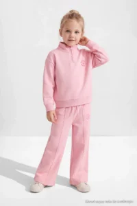 TRENDYOLMİLLA KIDS PINK Plain Knitting Bottom - Top Set - Image 5