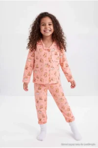 TRENDYOLMİLLA KIDS PINK Soft Material Girls' Pajama Set - Image 3