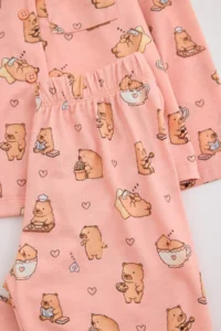 TRENDYOLMİLLA KIDS PINK Soft Material Girls' Pajama Set - Image 6