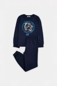 TRENDYOLMİLLA KIDS Dark NAVY 100%Cotton NAVY BLUE Men Kids Pajama Set - Image 5
