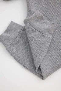 TRENDYOLMİLLA KIDS Gray 100%Cotton Kalite Men Kids Pajama Set - Image 7