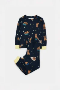 TRENDYOLMİLLA KIDS Black Soft Material Men Kids Pajama Set - Image 4