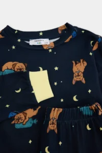 TRENDYOLMİLLA KIDS Black Soft Material Men Kids Pajama Set - Image 5