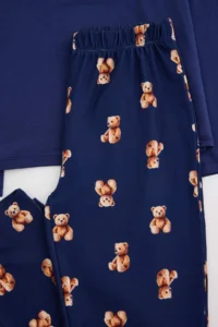 TRENDYOLMİLLA KIDS NAVY BLUE Soft textured Men Kids Pajama Set - Image 7