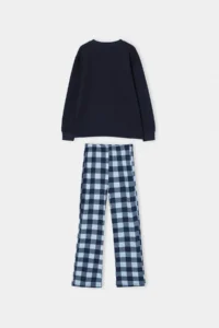 TRENDYOLMİLLA KIDS NAVY BLUE Boys' textured Pajama Set - Image 11