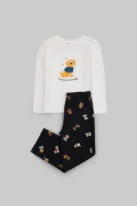 TRENDYOLMİLLA KIDS Ecru Girls'/Boys' Cotton Pajama Set
