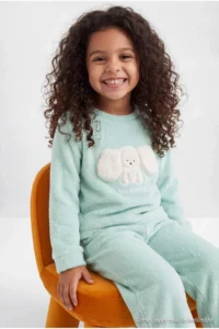 TRENDYOLMİLLA KIDS MINT Girls' Pajama Set - Image 3