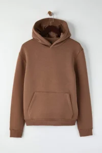 TRENDYOLMİLLA MEN Brown Regular /Normal Cut Back Printed Sweatshirt - Image 8