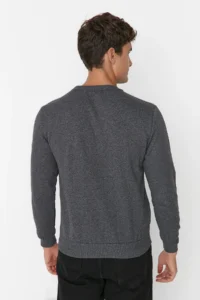 TRENDYOLMİLLA MEN Anthracite Regular/Normal Cut Inside Fleece/Warm Sweatshirt - Image 10