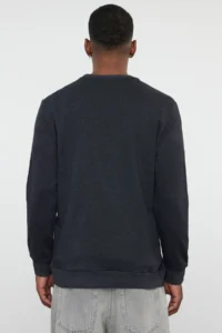 TRENDYOLMİLLA MEN Anthracite Regular/Normal Cut Inside Fleece/Warm Sweatshirt - Image 5