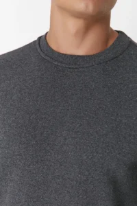 TRENDYOLMİLLA MEN Anthracite Regular/Normal Cut Inside Fleece/Warm Sweatshirt - Image 9