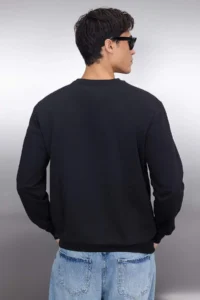 TRENDYOLMİLLA MEN Black Regular/Normal Cut Inside Fleece/Warm Sweatshirt - Image 12