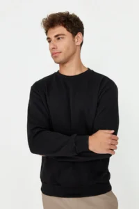 TRENDYOLMİLLA MEN Black Regular/Normal Cut Inside Fleece/Warm Sweatshirt - Image 14