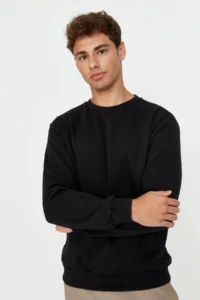 TRENDYOLMİLLA MEN Black Regular/Normal Cut Inside Fleece/Warm Sweatshirt - Image 15