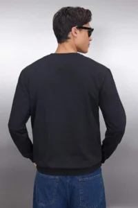 TRENDYOLMİLLA MEN Black Regular/Normal Cut Inside Fleece/Warm Sweatshirt - Image 8