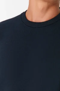 TRENDYOLMİLLA MEN NAVY BLUE Regular/Normal Cut Inside Fleece/Warm Sweatshirt - Image 11