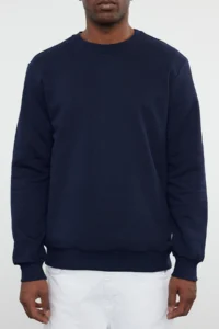 TRENDYOLMİLLA MEN NAVY BLUE Regular/Normal Cut Inside Fleece/Warm Sweatshirt - Image 6